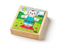 Woody Woody Puzzle šatníková skriňa Mačička, 18 dielov OLP102190019