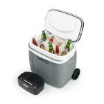 Auna Picknicker Trolley Music Cooler, autochladnička, chladiaci box, 36 l, kufríkový, Bluetooth reproduktor, šedý
