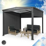 Blumfeldt Pantheon Cortina Solid Sky, pergola, prístrešok, 3x3m, polykarbonát, sivá