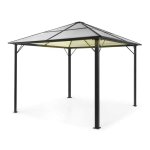 Blumfeldt Pantheon Solid Sky Ambient Solar, pavilón so sivou strechou, 3 × 3 m, polykarbonát, hliník