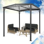 Blumfeldt Pantheon Solid Sky Flat, pergola, prístrešok, 3x3m, polykarbonát, sivá