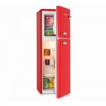 Klarstein Audrey, chladnička s mrazničkou, 90 l/39 l, retro vzhľad, červená