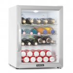 Klarstein Beersafe XL Crystal White, chladnička, A++, 60 l, LED, sklenené dvere, biela/strieborná