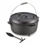 Klarstein Hotrod 145, liatinový hrniec, BBQ hrniec, 12 qt/11.4 l, liatina, čierny