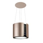 Klarstein Skyfall Smart, ostrovčekový digestor, Ø45cm, cirkulácia vzduchu, 402m³/h, LED, nerezová oceľ, zlatá farba