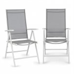 Blum Almeria, skladacia stolička, sada 2 kusov, 59,5 x 107 x 68 cm, ComfortMesh, hliník, biela