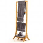 Blum Vešiak uteráky, 3 tyčky uteráky, 40 x 104,5 x 27 cm, rebríkový dizajn, bambus