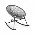 Blumfeldt Roqueta Chair, hojdacie kreslo, retro dizajn, 4 mm pletivo, sivé