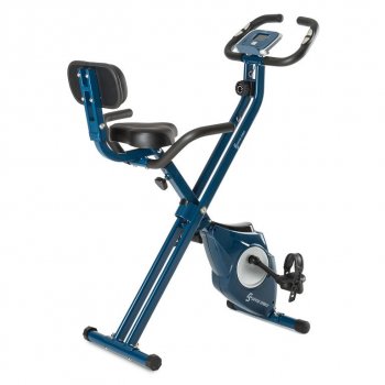 Capital Sports Azura M3, domáci sklápací stacionárny bicykel, chrbtová opierka, bocné držadlá, 100 kg, modrý