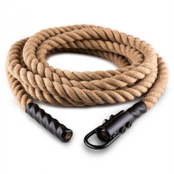Capital_sports Klarfit Power Rope, 9m/3,8cm, kyvadlové lano s hákmi, stropné pripevnenie