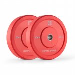 Capital Sports Nipton Bumper Plates, červené, 25 kg, pár kotúčových závaží, tvrdá guma