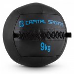 Capital Sports Wallba 9, 9kg, čierna, Wall Ball (medicinbal) z umelej kože