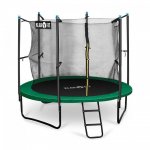 Klarfit Rocketstart 250, 250 cm trampolína, vnútorná bezpečnostná sieť, široký rebrík, zelená