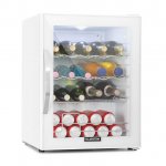 Klarstein Beersafe XL Quartz, chladnička, D, 60 l, LED, 2 kovové rošty, sklenené dvere, biela