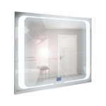 A-Interiéry - Zrkadlo závesné s pieskovaným motívom a LED osvetlením Nika LED 4/80 nika ľad 4-80