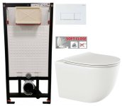 DEANTE Podstavný rám, pre závesné WC misy + SLIM tlačidlo bílé + WC INVENA TINOS + SEDADLO CST_WC01 A51P NO1