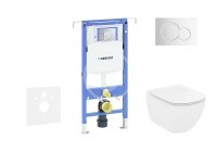GEBERIT - Duofix Modul na závesné WC s tlačidlom Sigma01, lesklý chróm + Ideal Standard Tesi - WC a doska, Aquablade, SoftClose 111.355.00.5 NU2