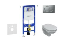 GEBERIT - Duofix Modul na závesné WC s tlačidlom Sigma01, matný chróm + Ideal Standard Quarzo - WC a doska 111.355.00.5 ND3