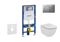 GEBERIT - Duofix Modul na závesné WC s tlačidlom Sigma01, matný chróm + Ideal Standard Tesi - WC a doska, Aquablade, SoftClose 111.300.00.5 NU3