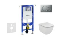 GEBERIT - Duofix Modul na závesné WC s tlačidlom Sigma01, matný chróm + Ideal Standard Tesi - WC a doska, Aquablade, SoftClose 111.355.00.5 NU3