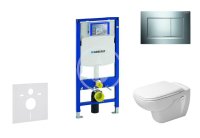GEBERIT - Duofix Modul na závesné WC s tlačidlom Sigma30, lesklý chróm/chróm mat + Duravit D-Code - WC a doska, Rimless, SoftClose 111.300.00.5 NH6