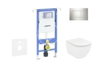 GEBERIT - Duofix Modul na závesné WC s tlačidlom Sigma30, lesklý chróm/chróm mat + Ideal Standard Tesi - WC a doska 111.355.00.5 NF6
