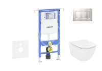 GEBERIT - Duofix Modul na závesné WC s tlačidlom Sigma30, matný chróm/chróm + Ideal Standard Tesi - WC a doska 111.355.00.5 NF7