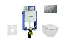 GEBERIT - Kombifix Modul na závesné WC s tlačidlom Sigma01, matný chróm + Ideal Standard Tesi - WC a doska 110.302.00.5 NF3