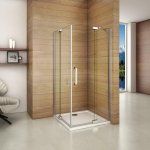 H K - Produkty značky Hezká koupelna - Obdĺžnikový sprchovací kút AIRLINE R108, 100x80 cm, s dvomi jednokrídlovými dverami s pevnou stenou, rohový vstup SE-AIRLINER108
