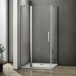 H K - Produkty značky Hezká koupelna - Obdĺžnikový sprchovací kút MELODY B5 90x80 cm s jednokrídlovými dverami s pevnou stenou SE-MELODYB59080