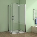 H K - Produkty značky Hezká koupelna - Štvorcový sprchovací kút MELODY R808, 80x80 cm sa zalamovacím dverami vrátane sprchovej vaničky z liateho mramoru SE-MELODYR808 / SE-ROCKY-80 SQ