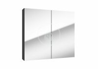 Kielle - Vega Zrcadlová skříňka, 80x73x15 cm, matná černá 50118804