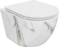 MEXEN - Lena Závesná WC misa vrátane sedátka s slow-slim, Duroplastu, biely kameň 30224094