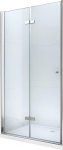 MEXEN - LIMA skladacie dvere 85x190 cm 6mm, chróm, transparent so stenovým profilom 856-085-000-01-00