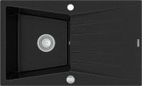 MEXEN MEXEN - Cesar granitový drez 1-misa drez s odkvapkávač 775x470 mm, čierna 6514771010-77