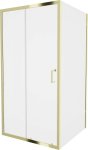 MEXEN/S - Apia sprchovací kút štvorec 100x100 cm, transparent, zlatá 840-100-100-50-00