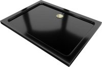 MEXEN/S - Flat sprchová vanička obdĺžniková slim 120 x 90 cm, černá + zlatý sifón 40709012G