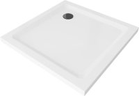 MEXEN/S - Flat sprchová vanička štvorcová slim 100 x 100 cm, biela + čierny sifón 40101010B