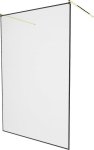 MEXEN/S - KIOTO samostatne stojaca sprchová zástena 100 x 200 cm, transparent/čierna vzor 8 mm, zlatá 800-100-002-50-70