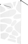 MEXEN/S - KIOTO samostatne stojaca sprchová zástena 110 x 200 cm, transparent/biela vzor 8 mm, čierna 800-110-002-70-97