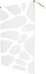 MEXEN/S - KIOTO samostatne stojaca sprchová zástena 110 x 200 cm, transparent/biela vzor 8 mm, zlatá 800-110-002-50-97