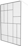 MEXEN/S - KIOTO samostatne stojaca sprchová zástena 120 x 200 cm, transparent/čierny vzor 8 mm, biela 800-120-002-20-78