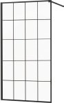MEXEN/S - KIOTO Sprchová zástena WALK-IN 130x200 cm 8 mm, čierna, čierny vzor 1 800-130-101-70-77