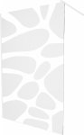 MEXEN/S - KIOTO Sprchová zástena WALK-IN 80 x 200, transparent/biely vzor 8 mm, biela 800-080-101-20-97