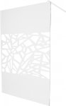 MEXEN/S - KIOTO Sprchová zástena WALK-IN 90 x 200 cm, transparent/biely vzor 8 mm, biela 800-090-101-20-85