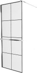 MEXEN/S - KIOTO Sprchová zástena WALK-IN s poličkou a držiakom uterákov 70 x 200, transparent/čierna 8 mm, chróm 800-070-121-01-77