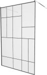 MEXEN/S - Kyoto samostatne stojaca sprchová zástena 100 x 200 cm, transparent/čierna vzor 8 mm, chróm 800-100-002-01-78