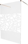 MEXEN/S - Kyoto samostatne stojaca sprchová zástena 120 x 200 cm, transparent/biela vzor 8 mm, ružové zlato 800-120-002-60-85