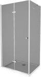 MEXEN/S - Lima sprchovací kút 80x120 cm, grafit, chróm + biela vanička so sifónom, 856-080-120-01-40-4010