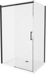 MEXEN/S - Omega sprchovací kút 130x90 cm, transparent, čierna + biela vanička so sifónom, 825-130-090-70-00-4010B